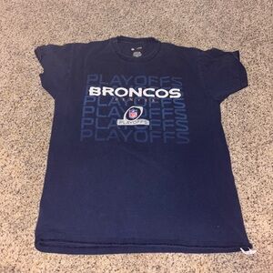 Broncos Playoffs Navy Blue Women's Short Sleeve Tee